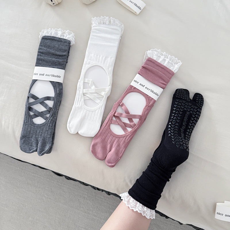 ถุงเท้าโยคะผู้หญิง ปลายเท้าแยก - Medias Para Pilates Y Yoga บทวิจารณ์และราคา