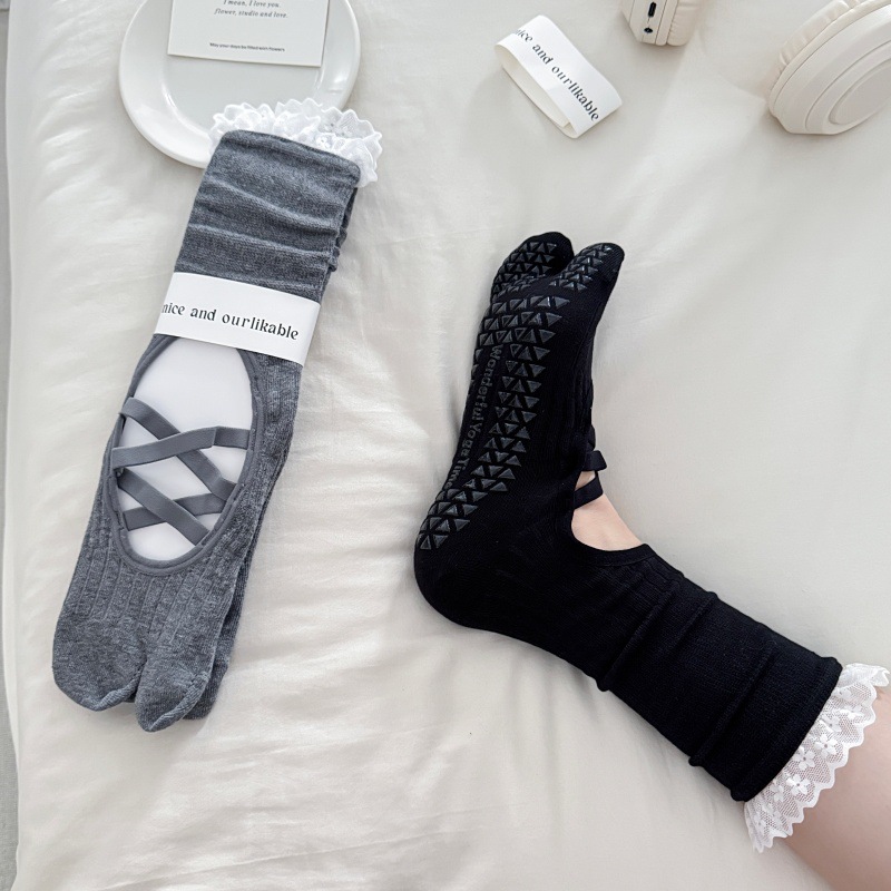 ถุงเท้าโยคะผู้หญิง ปลายเท้าแยก - Medias Para Pilates Y Yoga บทวิจารณ์และราคา