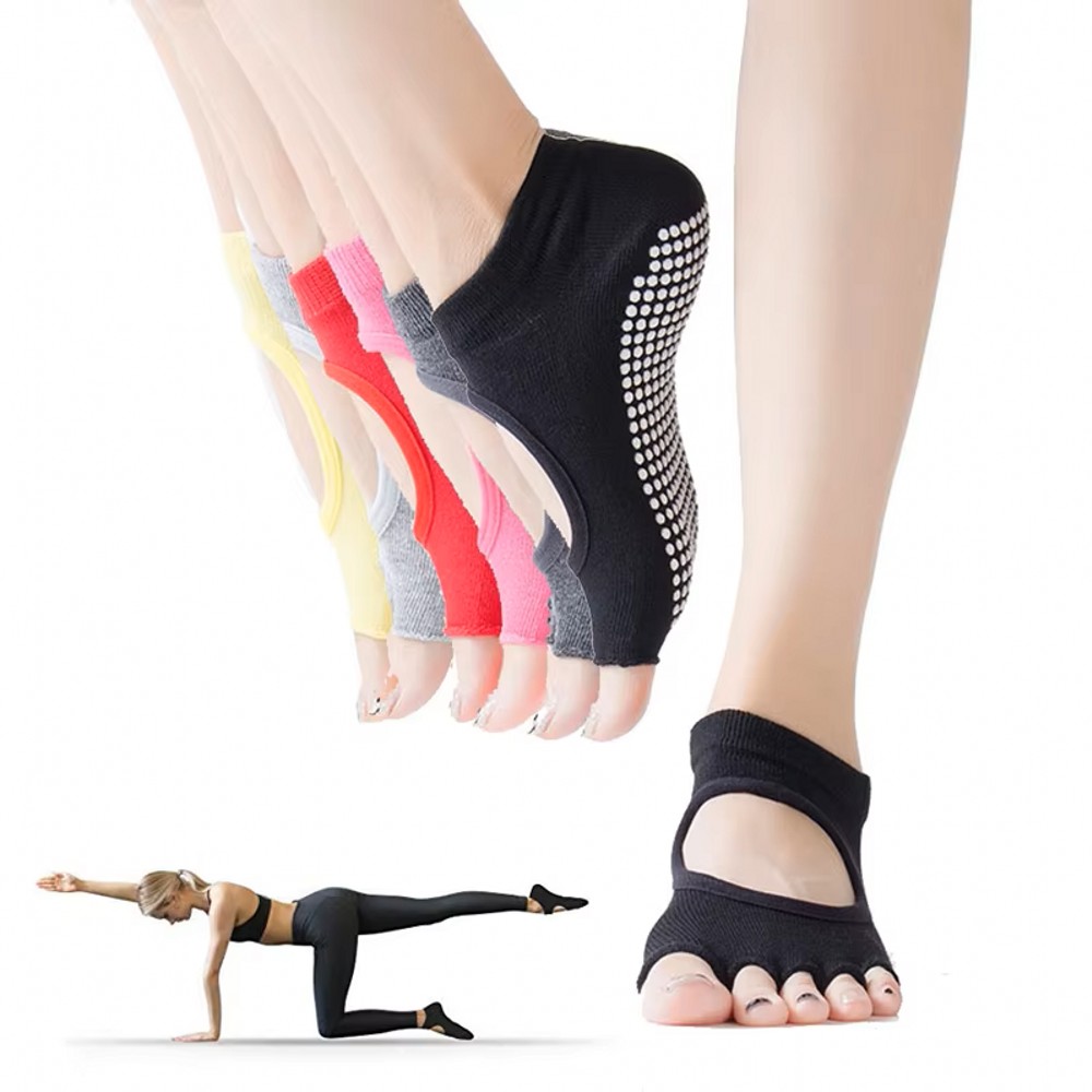 ถุงเท้าโยคะห้านิ้วแบบเปิดหลัง  - Medias Para Pilates Y Yoga บทวิจารณ์และราคา