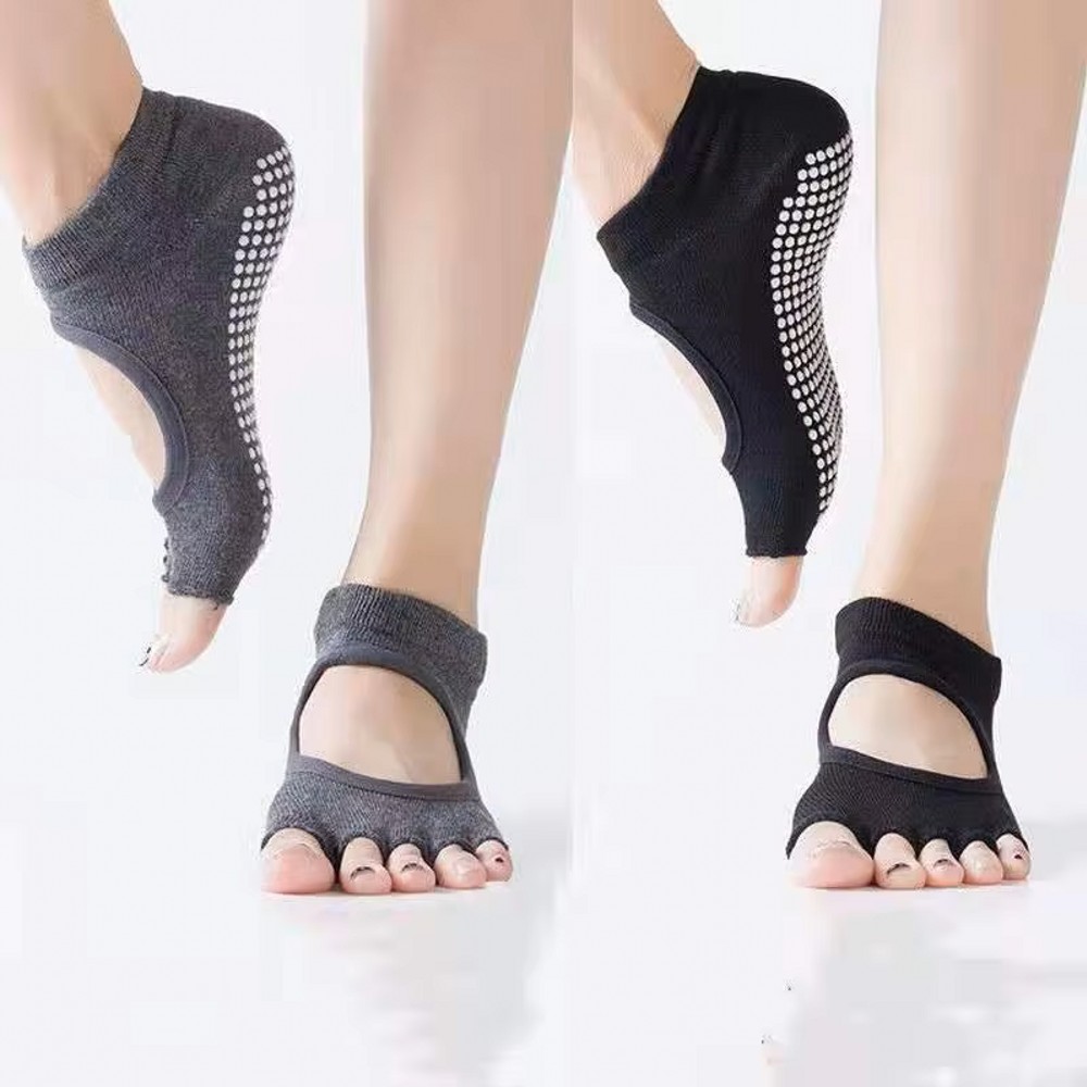 ถุงเท้าโยคะห้านิ้วแบบเปิดหลัง  - Medias Para Pilates Y Yoga บทวิจารณ์และราคา